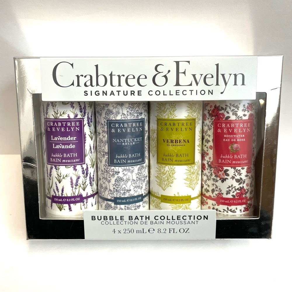 Crabtree & Evelyn Signature Bubble Bath Collection 4 Pack = 8.2 fl oz each